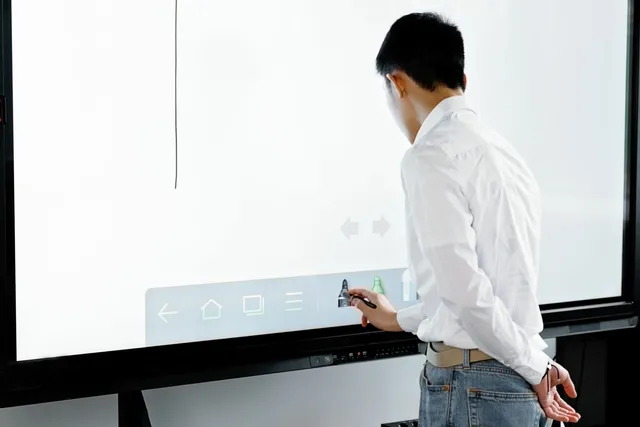 Interactive displays for writing and presentations in meeting rooms