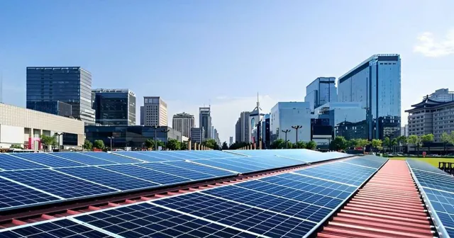 Solar panels on the roof