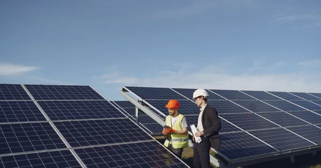 The team doing inspection of solar cell