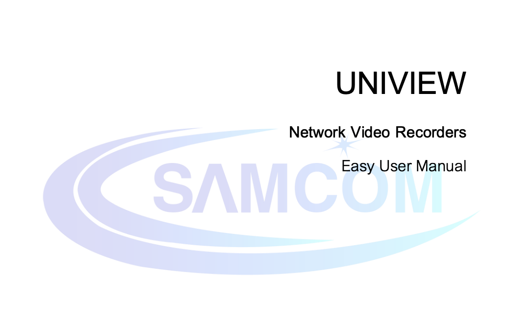 Uniview คู่มือใช้งานเครื่องบันทึก (ภาษาไทย)